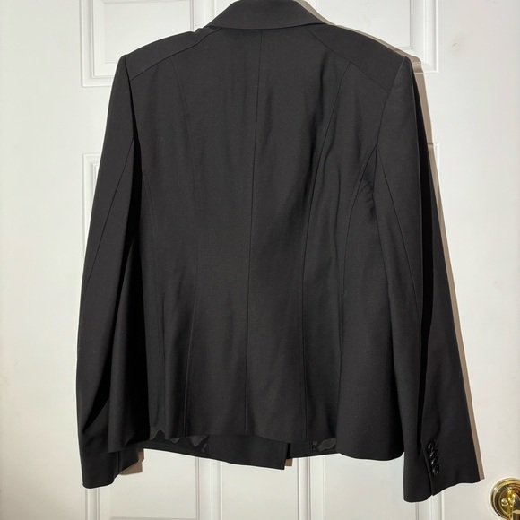 Ann Taylor Classic Double Breasted Black Virgin Wool Blazer, Size 14 - Picture 2 of 10